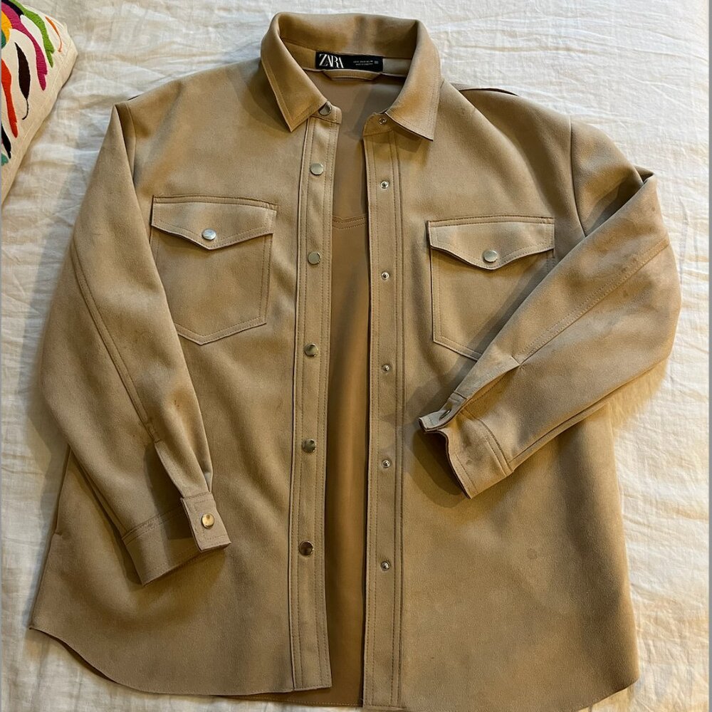 Zara Suede Button Down Size Small